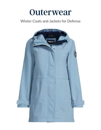 Light blue winter coat.