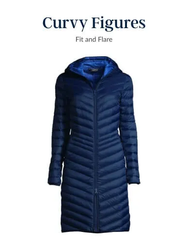 Women's blue wanderweight packable down coat.