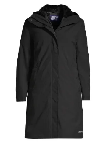 Women's black winter parka.