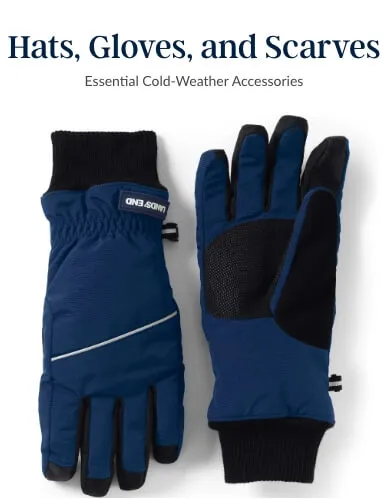 Navy blue winter gloves.