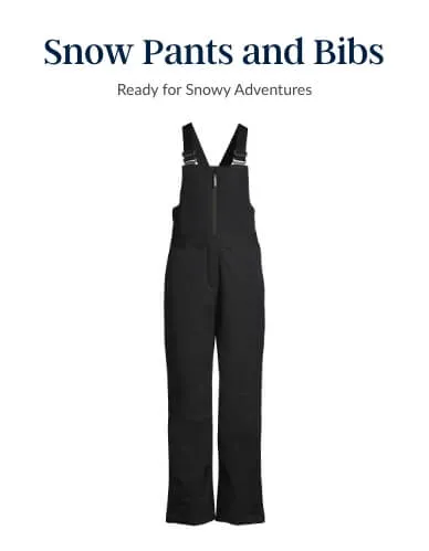 Black bib snow pants.