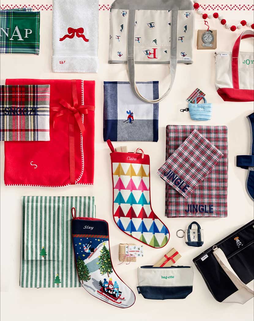 Assorted gifts, pajamas and outerwear