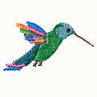 Embroidered hummingbird